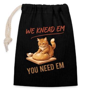 Sourdough bread we bake them, you need - Closable cotton gift bag (14x20cm) - black - Front