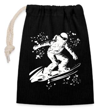 Snowboarder Snowboarding Snowboard - Verschließbarer Geschenkbeutel aus Baumwolle (14x20cm) - Schwarz - Vorne