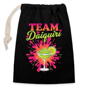 Équipe de cocktails de soirée de jeune fille Daiquiri - Sac cadeau en coton avec cordon (14 x 20 cm) - noir - Devant