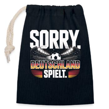 Sorry Germany plays football fan - Closable cotton gift bag (14x20cm) - navy - Front