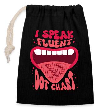 Spielmannszug Blaskapelle Je parle couramment Dot Chart - Sac cadeau en coton avec cordon (14 x 20 cm) - noir - Devant