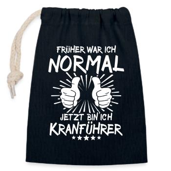 Crane operator - Closable cotton gift bag (14x20cm) - navy - Front