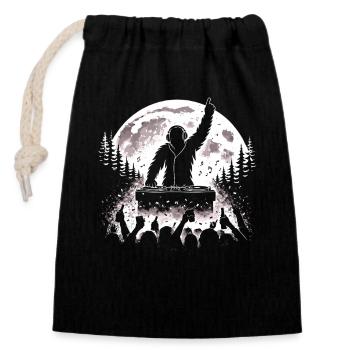Bigfoot DJ - Sac cadeau en coton avec cordon (14 x 20 cm) - noir - Devant