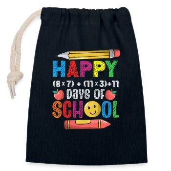 Formule des équations mathématiques des 100 jours d’école - Sac cadeau en coton avec cordon (14 x 20 cm) - bleu marine - Devant