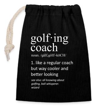 Lustiger Golftrainer Definition Substantiv-Slogan - Verschließbarer Geschenkbeutel aus Baumwolle (14x20cm) - Schwarz - Vorne