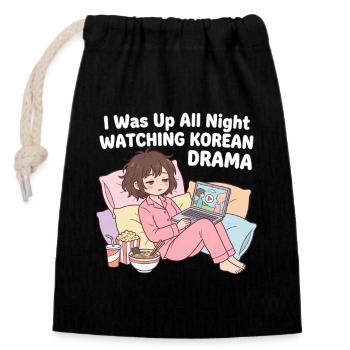 K-Drama Produits dérivés Coréens K-Pop Drame - Sac cadeau en coton avec cordon (14 x 20 cm) - noir - Devant