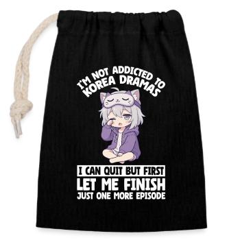 K-Drama Produits dérivés Coréens K-Pop Drame - Sac cadeau en coton avec cordon (14 x 20 cm) - noir - Devant