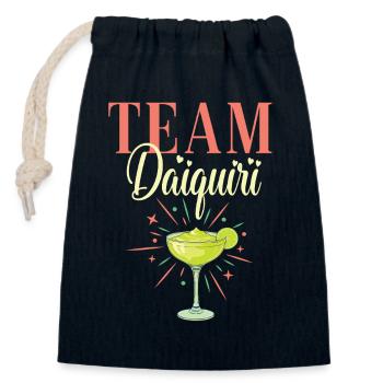 Équipe de cocktails de soirée de jeune fille Daiquiri - Sac cadeau en coton avec cordon (14 x 20 cm) - bleu marine - Devant