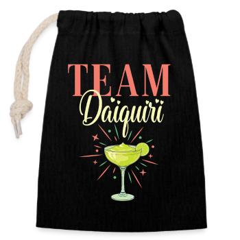 Équipe de cocktails de soirée de jeune fille Daiquiri - Sac cadeau en coton avec cordon (14 x 20 cm) - noir - Devant