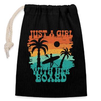 Stand up Paddle - Closable cotton gift bag (14x20cm) - black - Front