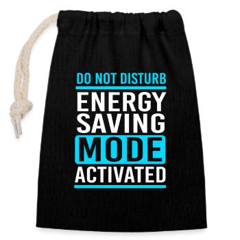 paresse, procrastination, paresse, paresse, - Sac cadeau en coton avec cordon (14 x 20 cm) - noir - Devant