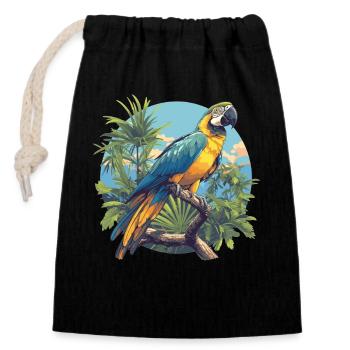 L’ère de l’ara - Sac cadeau en coton avec cordon (14 x 20 cm) - noir - Devant