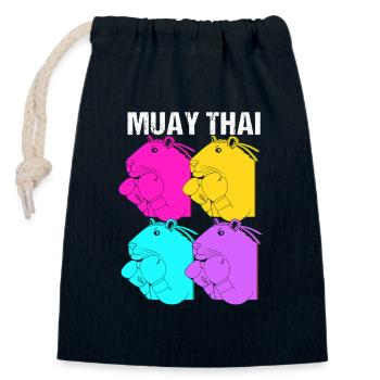 Thai boxing Kickboxer Kickboxing Muay thai - Verschließbarer Geschenkbeutel aus Baumwolle (14x20cm) - Navy - Vorne