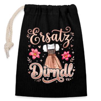 Trachtenshirt Damen Ersatz Dirndl Shirt Trachten - Verschließbarer Geschenkbeutel aus Baumwolle (14x20cm) - Schwarz - Vorne