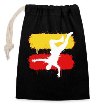 Parkour Freerunning Silhouette Sport - Sac cadeau en coton avec cordon (14 x 20 cm) - noir - Devant