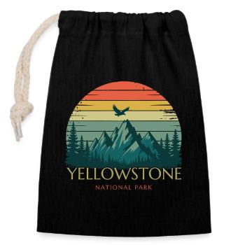 Yellowstone National Park - Closable cotton gift bag (14x20cm) - black - Front