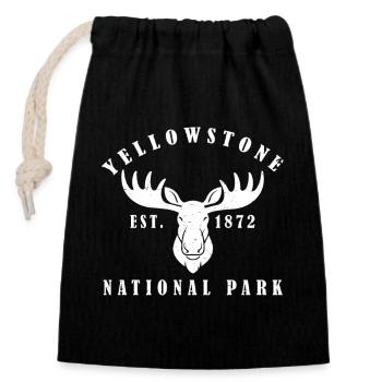 Yellowstone National Park Established 1872 - Closable cotton gift bag (14x20cm) - black - Front