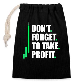 Take profit Stock Market Stock Market Trader - Closable cotton gift bag (14x20cm) - black - Front