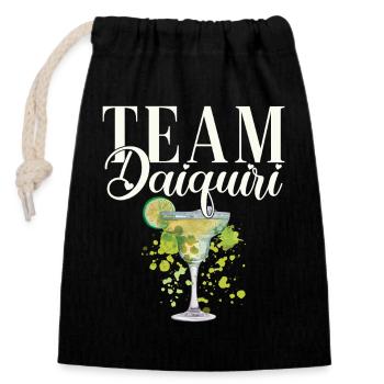 Équipe de cocktails de soirée de jeune fille Daiquiri - Sac cadeau en coton avec cordon (14 x 20 cm) - noir - Devant