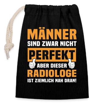 Lustige Radiologe Sprüche - Verschließbarer Geschenkbeutel aus Baumwolle (14x20cm) - Schwarz - Vorne