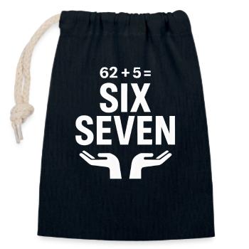Six Seven 67 Meme Humor Geschenkidee Lustig - Verschließbarer Geschenkbeutel aus Baumwolle (14x20cm) - Navy - Vorne