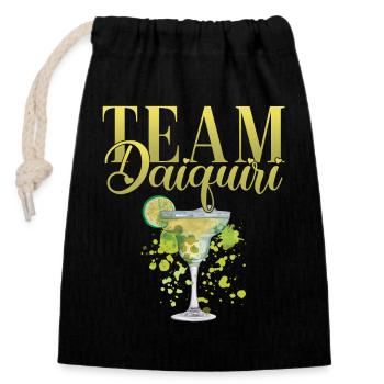 Équipe de cocktails de soirée de jeune fille Daiquiri - Sac cadeau en coton avec cordon (14 x 20 cm) - noir - Devant