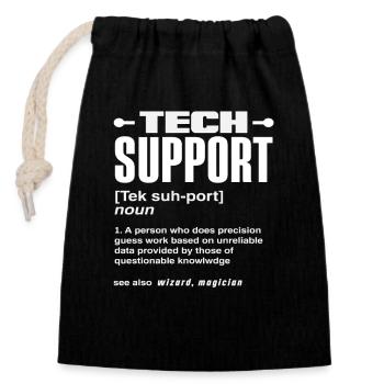 Lustige Tech Support Definition Magier IT - Verschließbarer Geschenkbeutel aus Baumwolle (14x20cm) - Schwarz - Vorne