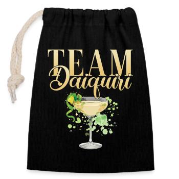 Équipe de cocktails de soirée de jeune fille Daiquiri - Sac cadeau en coton avec cordon (14 x 20 cm) - noir - Devant