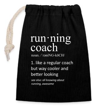 Lustiger Lauftrainer Definition Substantiv Slogan - Verschließbarer Geschenkbeutel aus Baumwolle (14x20cm) - Schwarz - Vorne