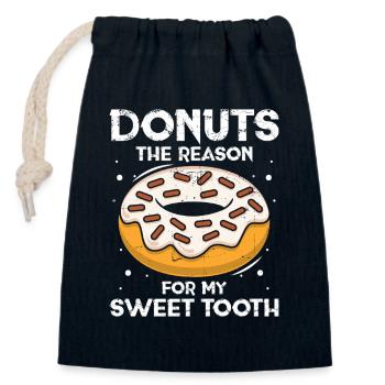 Restauration rapide en donuts - Sac cadeau en coton avec cordon (14 x 20 cm) - bleu marine - Devant