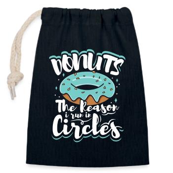 Restauration rapide en donuts - Sac cadeau en coton avec cordon (14 x 20 cm) - bleu marine - Devant