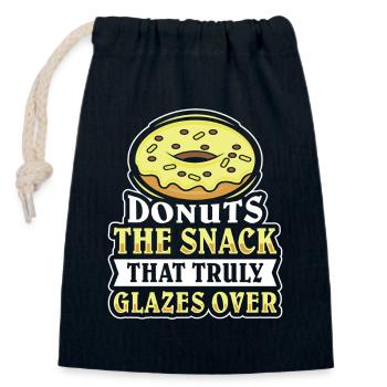 Restauration rapide en donuts - Sac cadeau en coton avec cordon (14 x 20 cm) - bleu marine - Devant
