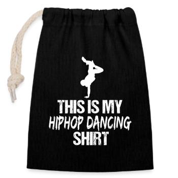 Silhouette de danseuse de rue Retro Breakdance Hip Hop - Sac cadeau en coton avec cordon (14 x 20 cm) - noir - Devant