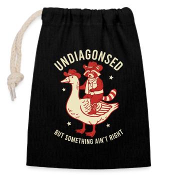 Predatory Duck Rider - Closable cotton gift bag (14x20cm) - black - Front