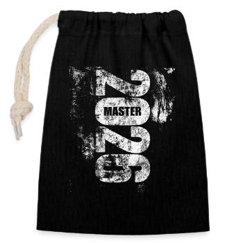Master 2026 | Finally done - Closable cotton gift bag (14x20cm) - black - Front
