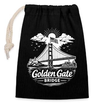 Golden Gate Bridge, San Francisco, Californie - Sac cadeau en coton avec cordon (14 x 20 cm) - noir - Devant