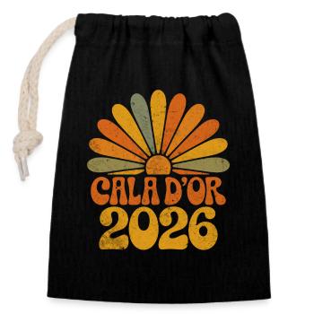 Cala d'Or 2026 Sunbeams - Closable cotton gift bag (14x20cm) - black - Front