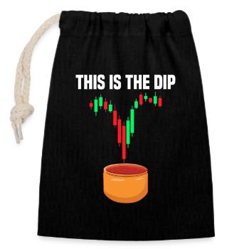 This is the dip Stock Market Stock Market Trader - Closable cotton gift bag (14x20cm) - black - Front