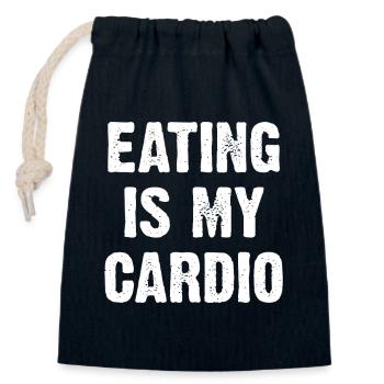 Food is my cardio - Closable cotton gift bag (14x20cm) - navy - Front