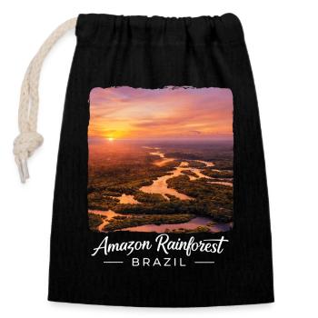 Rainforest Sunset Brazil - Closable cotton gift bag (14x20cm) - black - Front