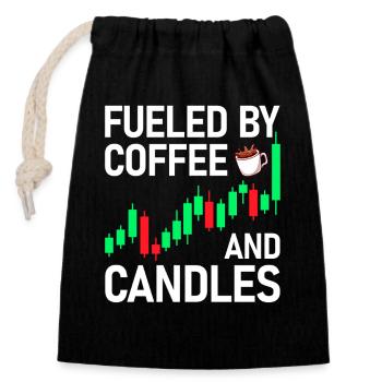Coffee and candles Stock Market Stock Market Trader - Closable cotton gift bag (14x20cm) - black - Front