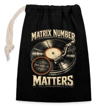 Le numéro de la matrice des disques vinyles de collection de vinyles compte - Sac cadeau en coton avec cordon (14 x 20 cm) - noir - Devant