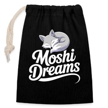 Moshi Dreams Fuchs - Schlafender Fuchs Geschenk - Verschließbarer Geschenkbeutel aus Baumwolle (14x20cm) - Schwarz - Vorne