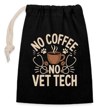 Vet Tech No Coffee No Animal Hospital Coffee Lover - Verschließbarer Geschenkbeutel aus Baumwolle (14x20cm) - Schwarz - Vorne