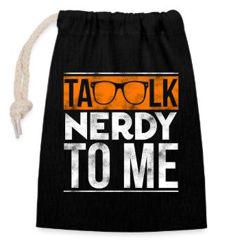 Talk Nerdy To Me Retro Orange Sunglasses Art - Closable cotton gift bag (14x20cm) - black - Front