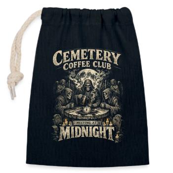 Friedhof Goth Humor Meeting At Midnight - Verschließbarer Geschenkbeutel aus Baumwolle (14x20cm) - Navy - Vorne