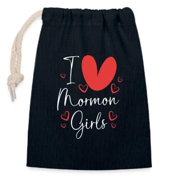 Mormon Girls - Closable cotton gift bag (14x20cm) - navy - Front