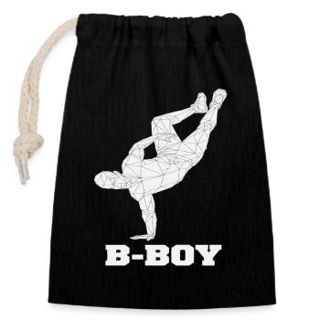 Breakdance B-Boy Streetdance Hip Hop - Verschließbarer Geschenkbeutel aus Baumwolle (14x20cm) - Schwarz - Vorne