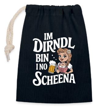 Dirndl Beer Festival Charm - Closable cotton gift bag (14x20cm) - navy - Front