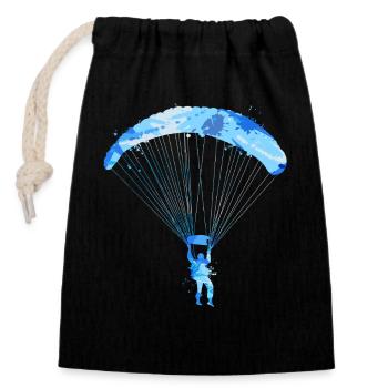 Paragliding Colorful Paragliding Men Paragliding - Closable cotton gift bag (14x20cm) - black - Front